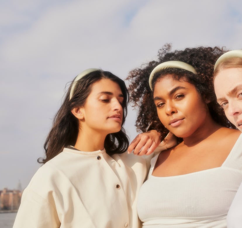 New Crown Affair x Jennifer Behr headbands on models.