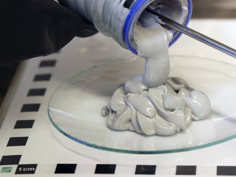 A large dollop of Powerpaste, a magnesium hydride based chemical for hydrogen storage, is seen being...