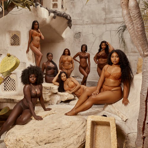 Models wear lingerie brand Love, Vera's nude collection in various skin-tone shades