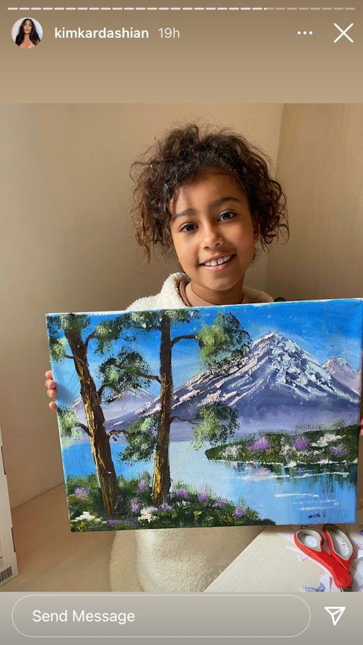 Kim Kardashian defends North West's painting on IG