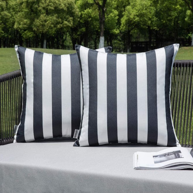 MIULEE Striped Outdoor Pillow Shams (Set of 2)
