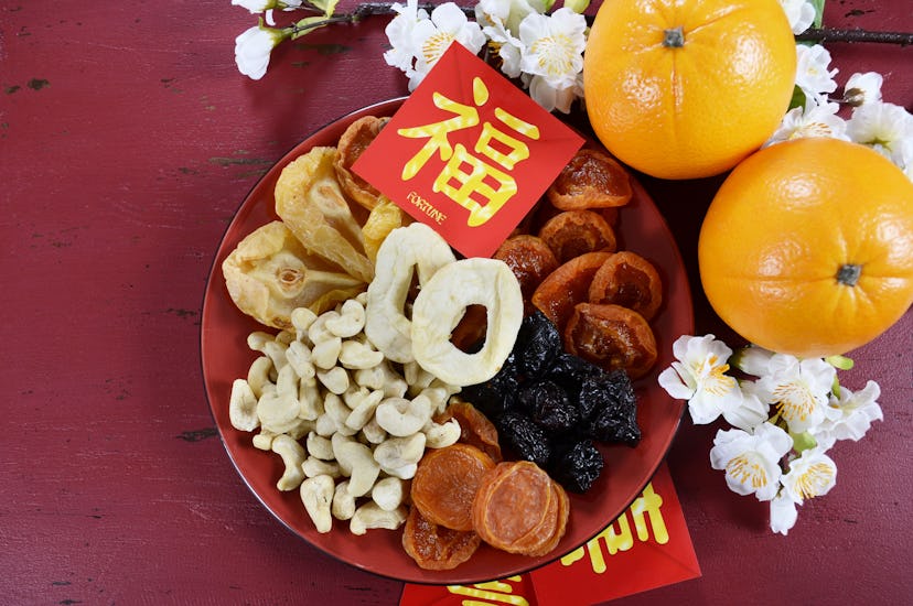dried fruit tray Chinese Lunary new year dishes