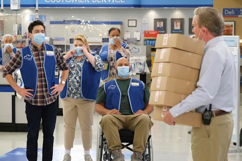 The Cloud 9 associates work together before 'Superstore' ends March 25. Photo via NBC