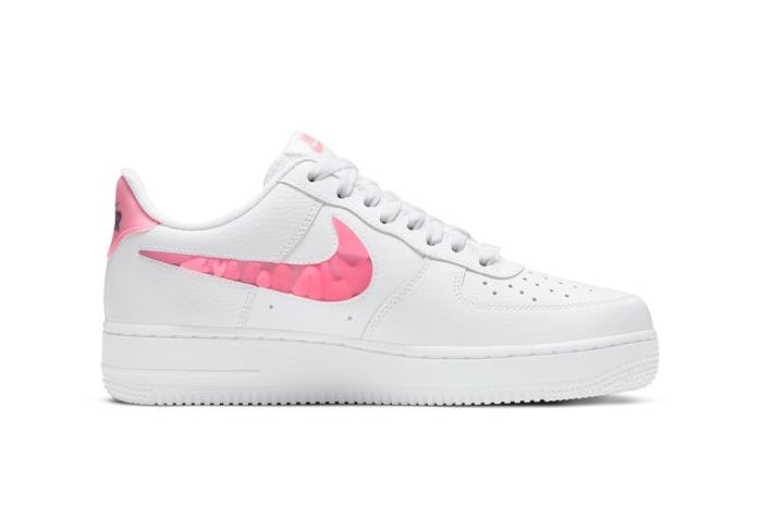 White AF1 with pink "Love For All" Swoosh