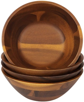 AIDEA Wooden Bowls (0.6 Quarts, Set of 4)