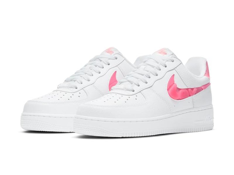White AF1 with pink "Love" Swoosh