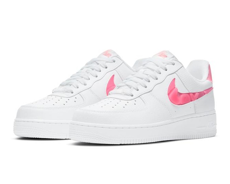White AF1 with pink "Love" Swoosh