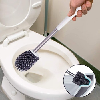 BOOMJOY Silicone Toilet Brush with Holder