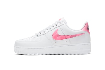 White AF1 with pink "Love" Swoosh