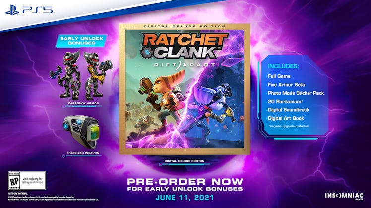 preorder bonuses for Ratchet and Clank: Rift Apart