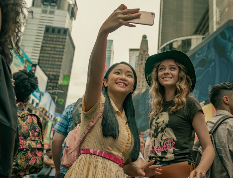 Lana Condor as Lara Jean and Madeleine Arthur as Christine in To All the Boys: Always and Forever.