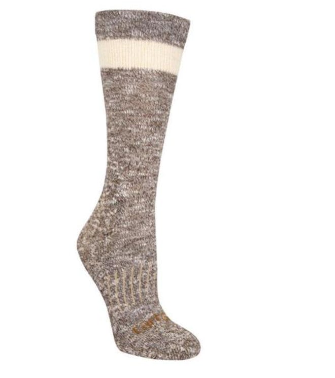 Carhartt Women's Size Medium Brown Merino Wool Blend Slub Hiker Crew Socks