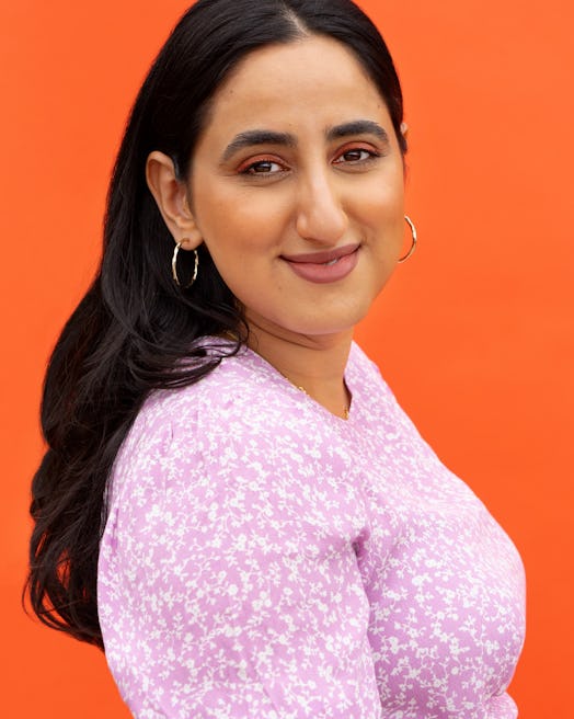 founder Priyanka Ganjoo's portrait wearing a lilac floral top