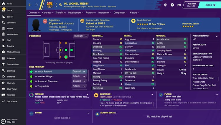 A screenshot of 'Football Manager'