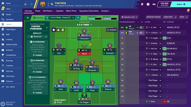 A screenshot of 'Football Manager'