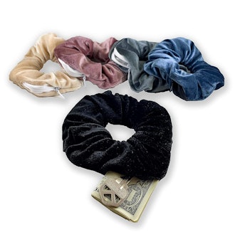 Nonbranded Velvet Scrunchies with Secret Zipper