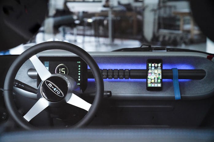 Interior look at the Microlino 2.0, an electric microcar modeled after the BMW Isetta.