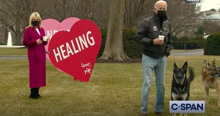 This video of Joe and Jill Biden with their dogs features a sweet story.