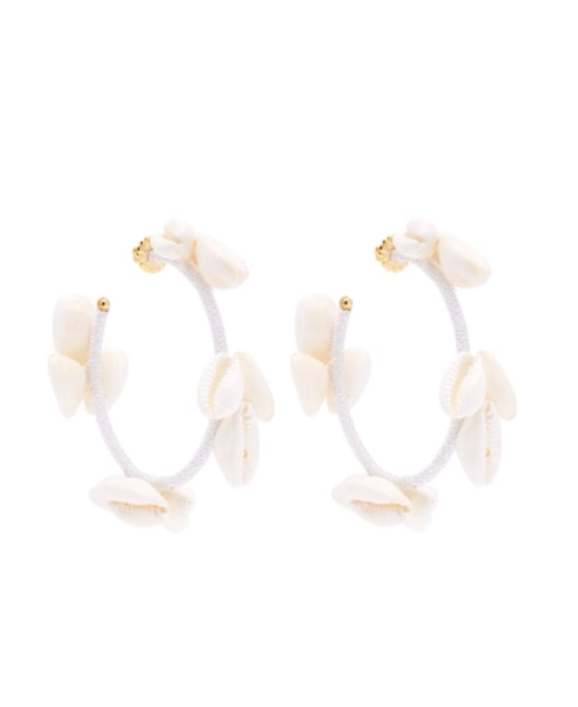 Olympia Shell-embellished Hoop Earring