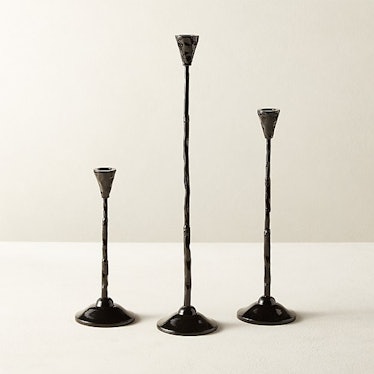 Rho Black Taper Candle Holder Small