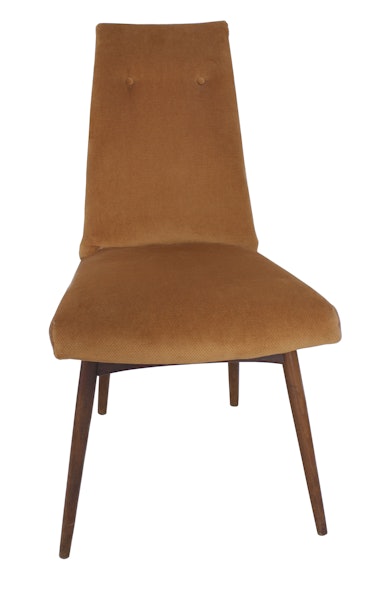 Mid-Century Orange Velvet Accent Chair