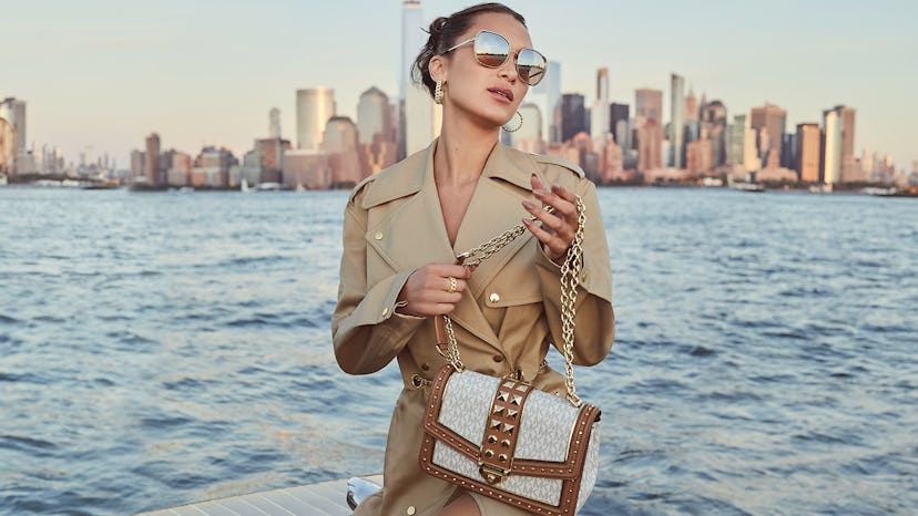 Bella Hadid appears in MICHAEL Michael Kors Spring/Summer 2021 campaign.