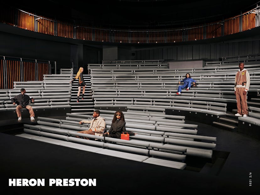 Models appear in Heron Preston Spring/Summer 2021 campaign.