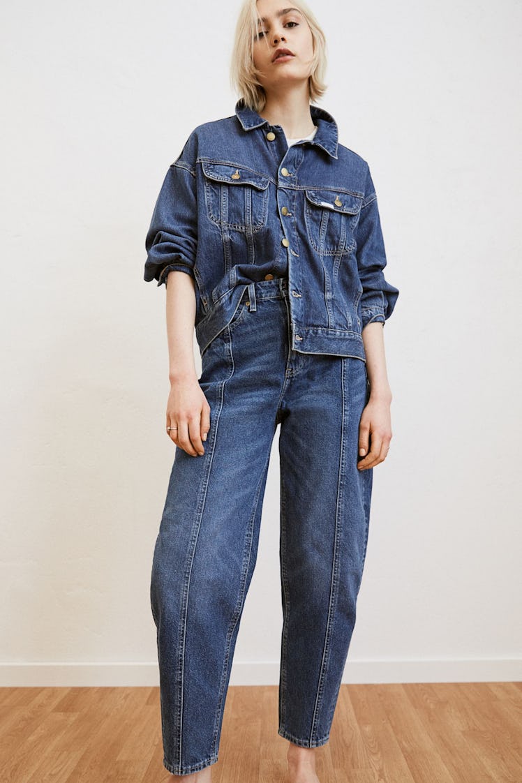 A H&M x Lee denim-filled outfit.