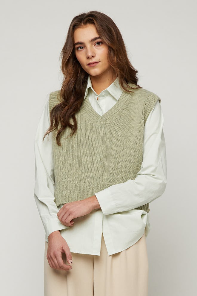 Wool Blend Sweater Vest