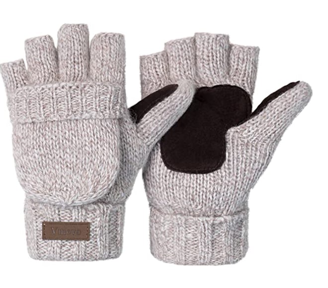 VIGRACE Winter Knitted Convertible Fingerless Gloves