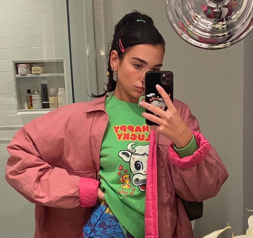Dua Lipa posts an Instagram selfie on Jan. 27, 2021.