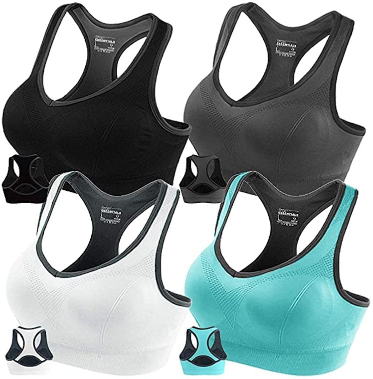 FITTIN Racerback Sports Bras (4-Pack)