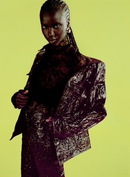 Anok Yai models in Givenchy Spring/Summer 2021 campaign.