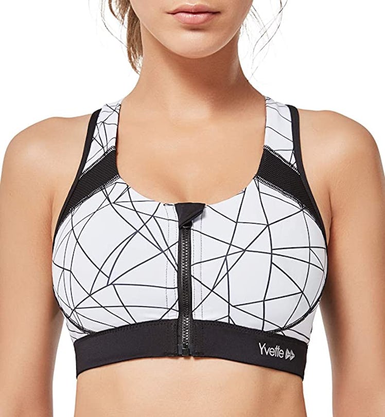 Yvette Front-Zip Racerback Sports Bra