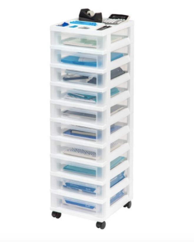 10-Drawer Storage Cart with Organizer Top