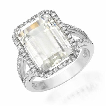 Emerald Cut White Topaz Ring