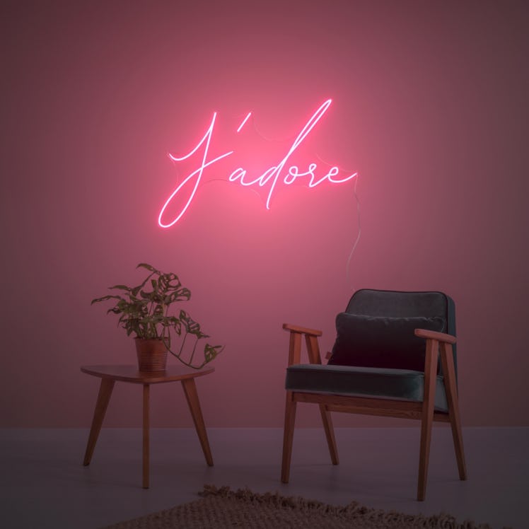J'Adore, LED neon sign by Diet Prada