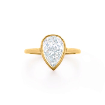 Pear Shape Diamond Engagement Ring in a Bezel Setting