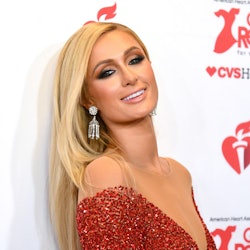 Paris Hilton attends The American Heart Association's Go Red for Women Red Dress Collection 2020 at ...
