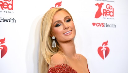 Paris Hilton attends The American Heart Association's Go Red for Women Red Dress Collection 2020 at ...