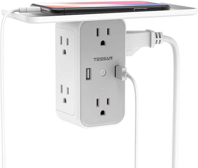 TESSAN Multi Plug Outlet Extender with Shelf 