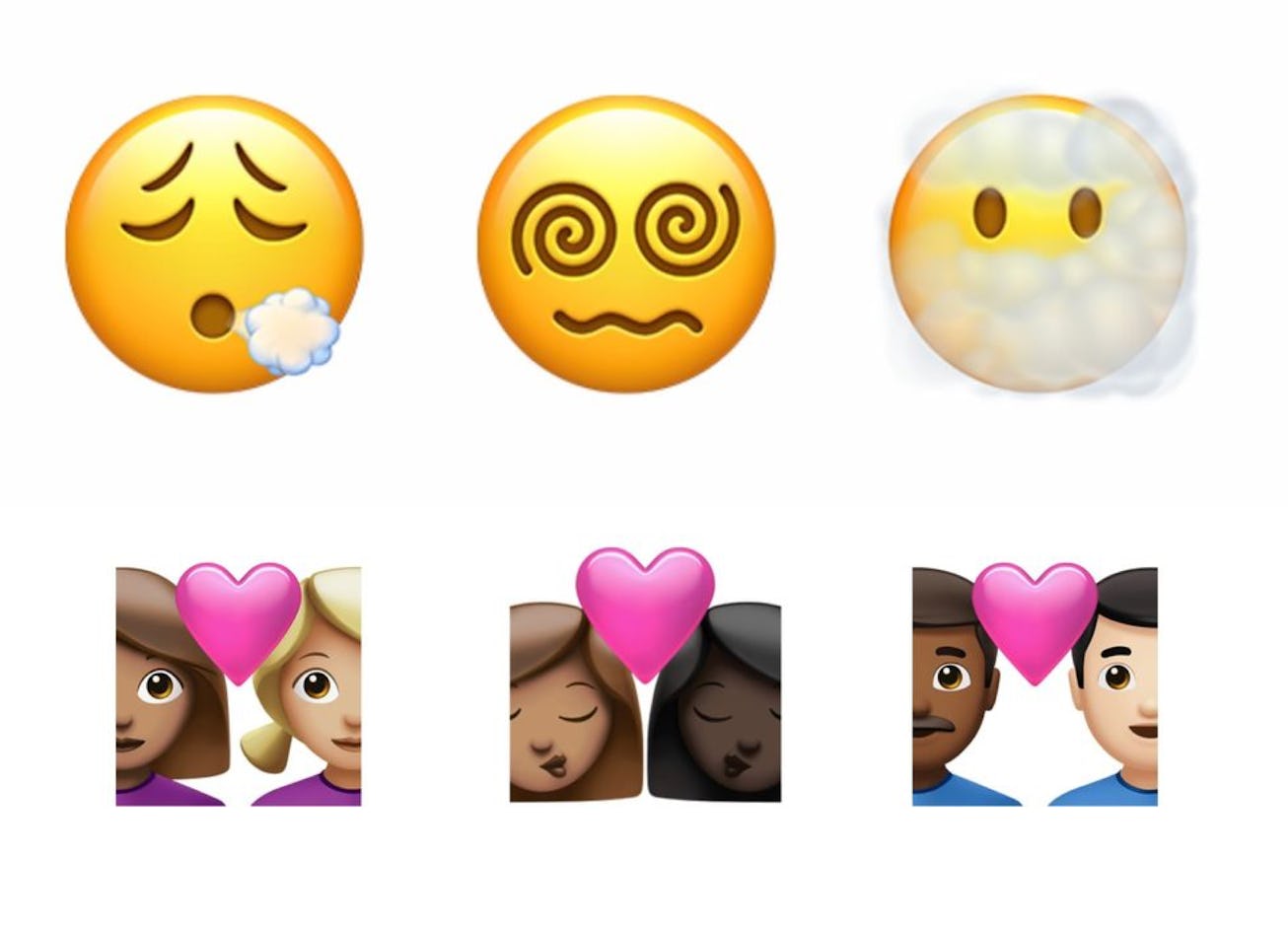 Apple's new batch of emoji include a vaccine, exhaling face and many new skin tone combinations.