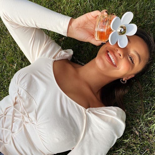 Nia Sioux in a photo for Marc Jacobs fragrances, which was posted to Instagram.