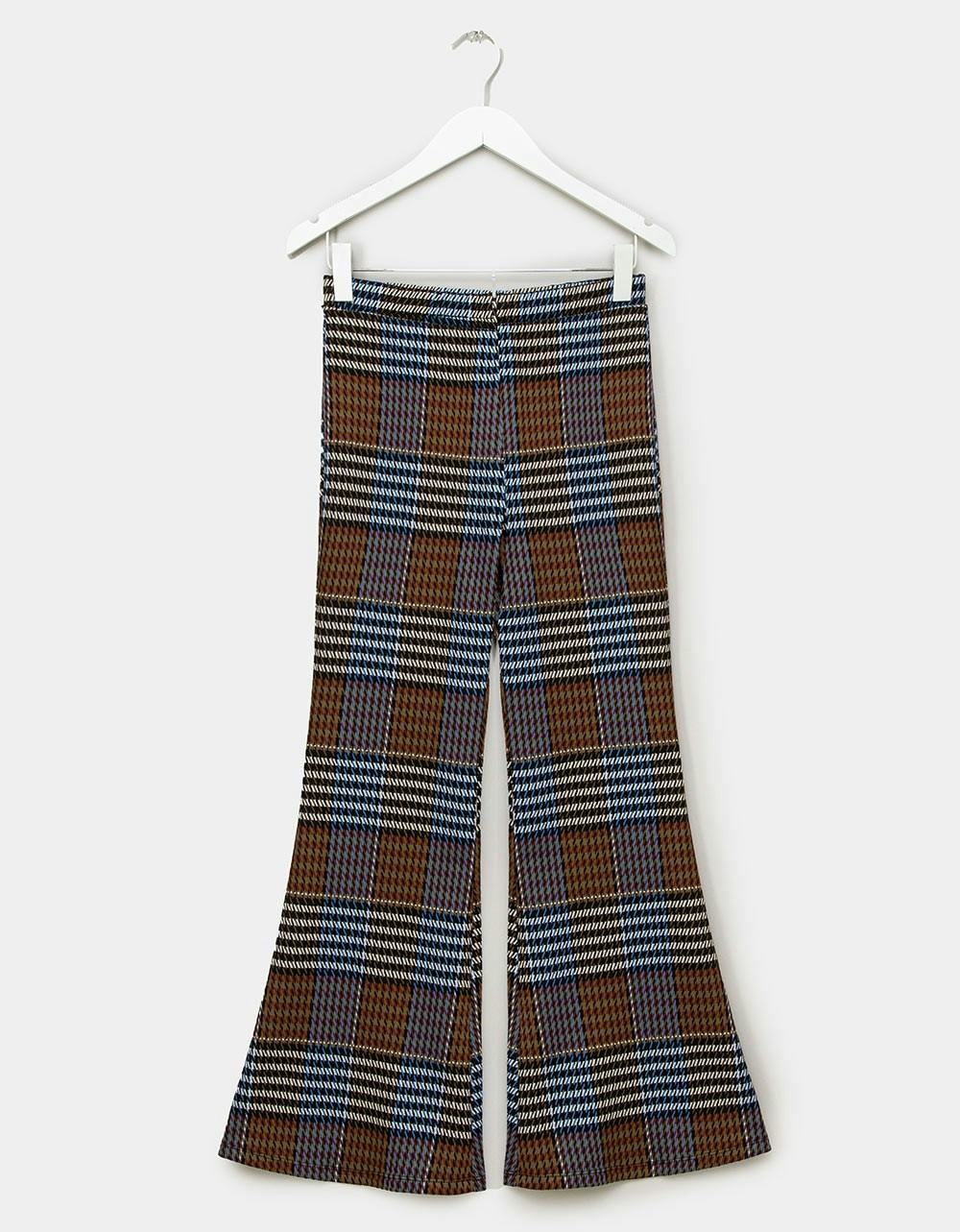 Plaid cropped hot sale flare pants