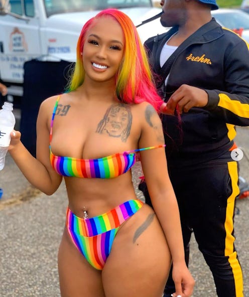 Tekashi69's girlfriend Jade on-set of Tutu music video