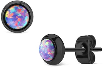 opal studs for newly pierced ears
