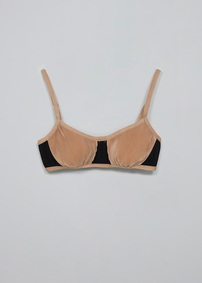 Beige Pleated Bralette