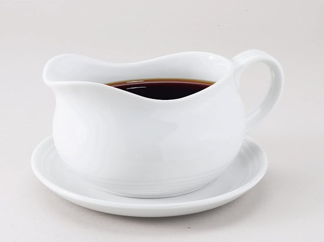 HIC Hotel Gravy Sauce Boat With Saucer Stand (24 Oz.)