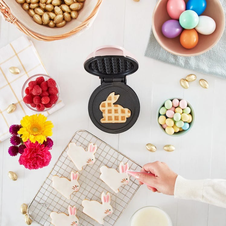 This Bunny Mini Waffle Maker from Dash features cute pastel shades of pink and blue.