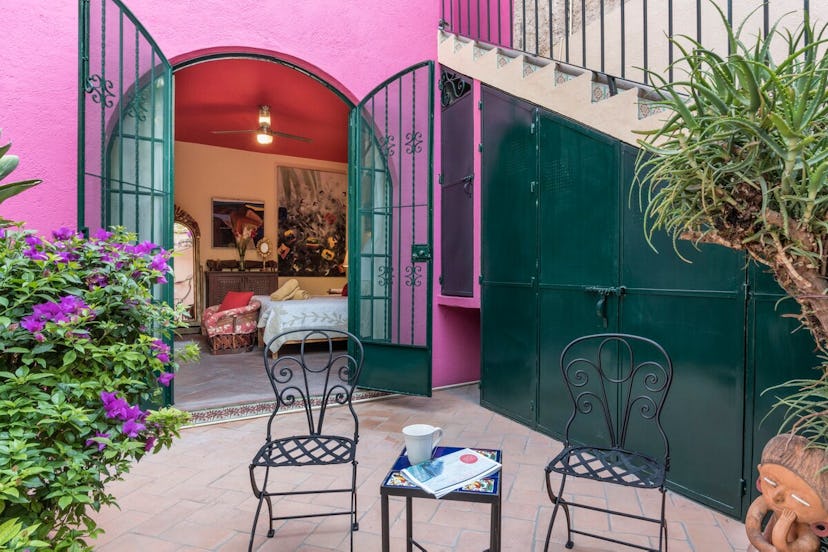 pink patio tropical artistic airbnbs